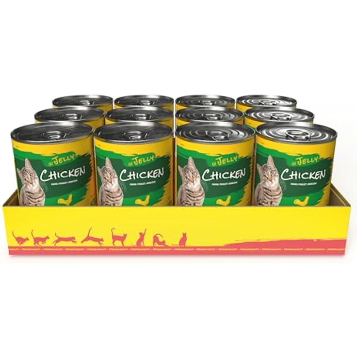 JosiCat Chicken in Jelly, Premium Nassfutter für ausgewachsene Katzen, 12 x 400 g, Huhn in Gelee, mit Vitamin D3 & E, getreidefrei, Made in Germany – Bild 2