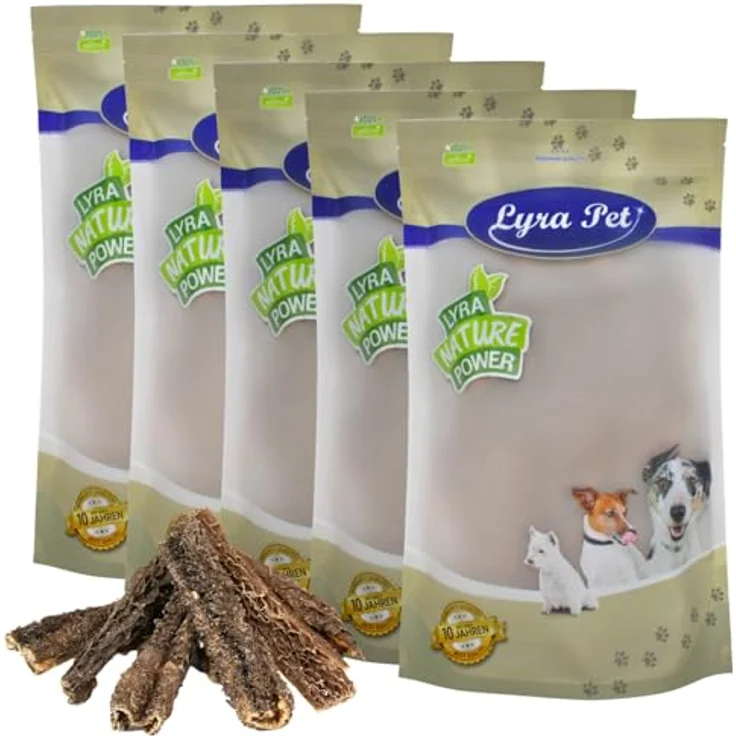 Lyra Pet® Rinderpansen groß getrocknet 12-15 cm, 5 kg, naturbelassener Kausnack, proteinreich, gut verträglich für Welpen und ältere Hunde – Bild 1