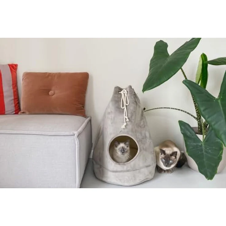 Designed by Lotte Vilar, Katzenbett + Hundebett im Beutel-Design, waschbares Kissen bei 30°C – Bild 3