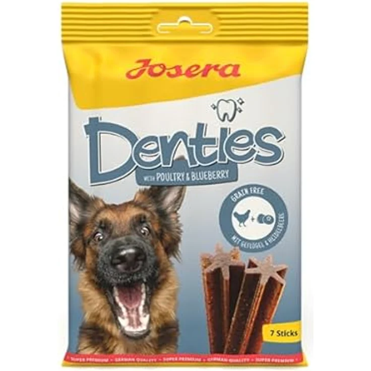 Josera Denties with Poultry & Blueberry, Zahnpflegekaustangen für Hunde, 2 x 180 g, mit schmackhaftem Geflügel, zur Unterstützung der täglichen Zahnreinigung, klimaneutral hergestellt – Bild 2
