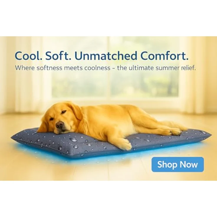 Flamingo Kühlmatte Hund und Katze, wasserfest faltbar mit Gel-Füllung, 76x66x6cm (M) für zusätzliche Erfrischung, ideal für Zuhause und Reisen – Bild 2