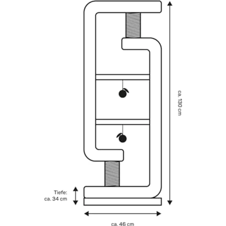 CanadianCat Company Design Kratzbaum Steve, anthrazit, 130 cm hoch, stabile Sisal-Säule, modern und funktional – Bild 3