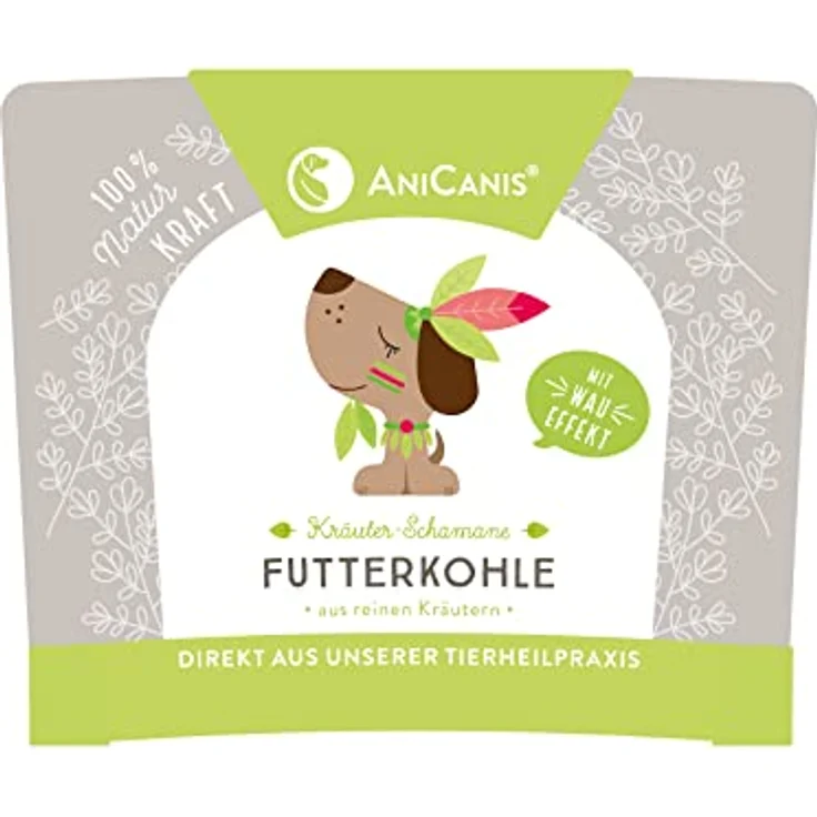 AniCanis Futterkohle für Hunde & Katzen - Pflanzen-Kohle Pulver zur Unterstützung von Magen-Darm und Immunsystem - 100g, 100% vegan in biologisch abbaubarem Papierbecher – Bild 3
