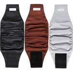 Langsprit Rüdenwindeln, hochabsorbierende, waschbare Hundewindeln für männliche Hunde, Schwarz/Grau/Kaffee, Größe M, 3 Stück
