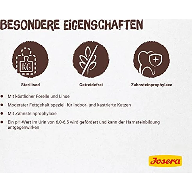 JOSERA Naturelle Adult, Premium Trockenfutter für ausgewachsene sterilisierte Katzen, Forelle & Linse, getreidefrei, 400 g – Bild 2