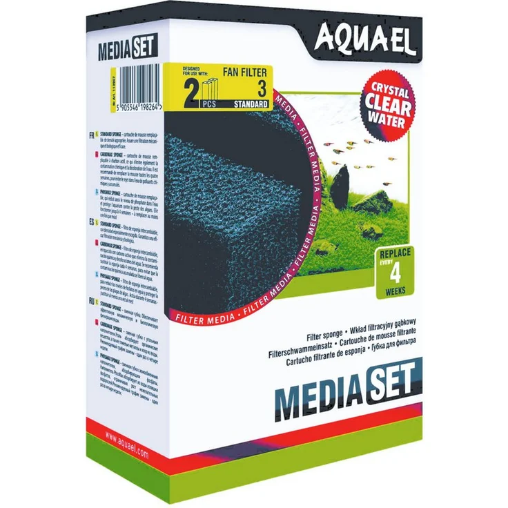 Aquael Aquariumfilter Filterschwamm, 2er Pack für Fan 3 Plus, phenolfrei, mechanische und biologische Filtration – Bild 1