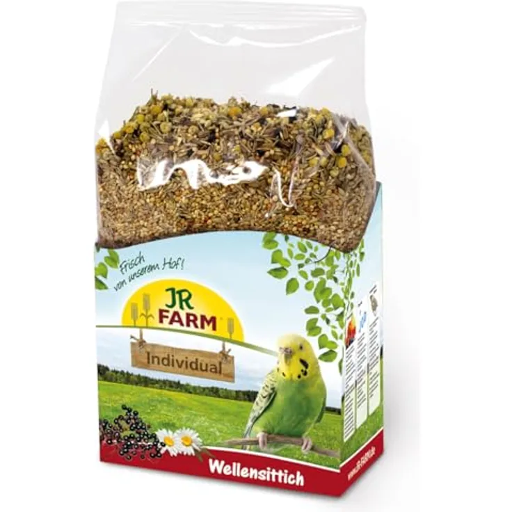 JR FARM Birds Individual Wellensittich, artgerechtes Vogelfutter 1 kg für gesunde Vitalfunktionen, gentechnikfrei, Made in Germany