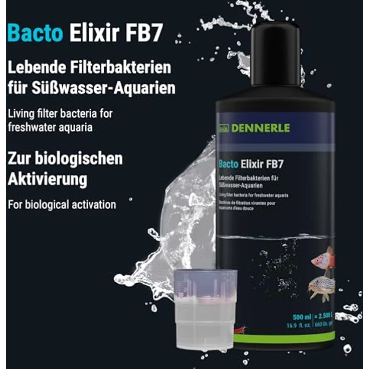 Dennerle Bacto Elixir FB7, 500 ml - Wasseraufbereiter mit lebenden Filterbakterien zur Schadstoff- und Mulmreduzierung – Bild 3