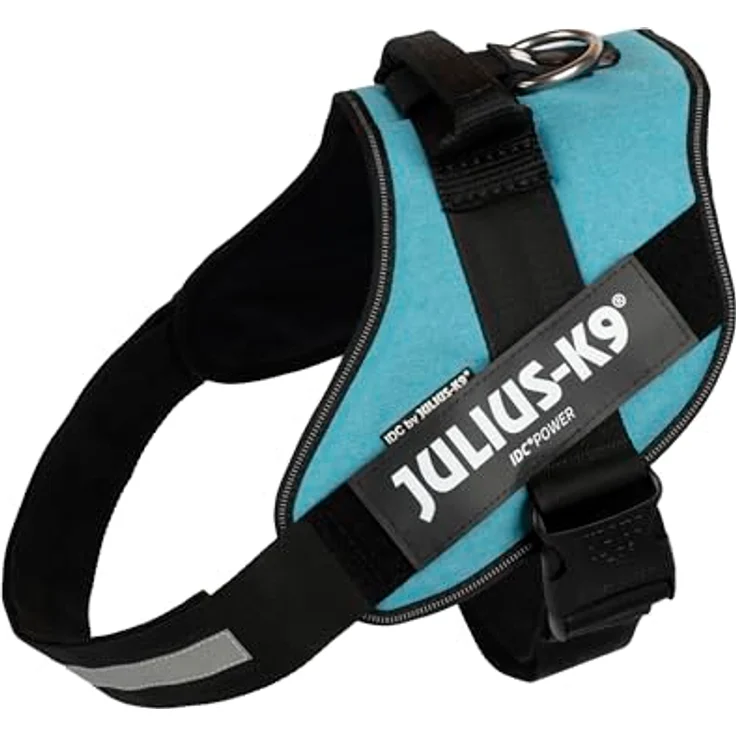 JULIUS K-9 IDC Powerharness, Größe 3/2XL, Hundegeschirr in Türkis mit reflektierenden Elementen und verstellbarem Klettpatch – Bild 1