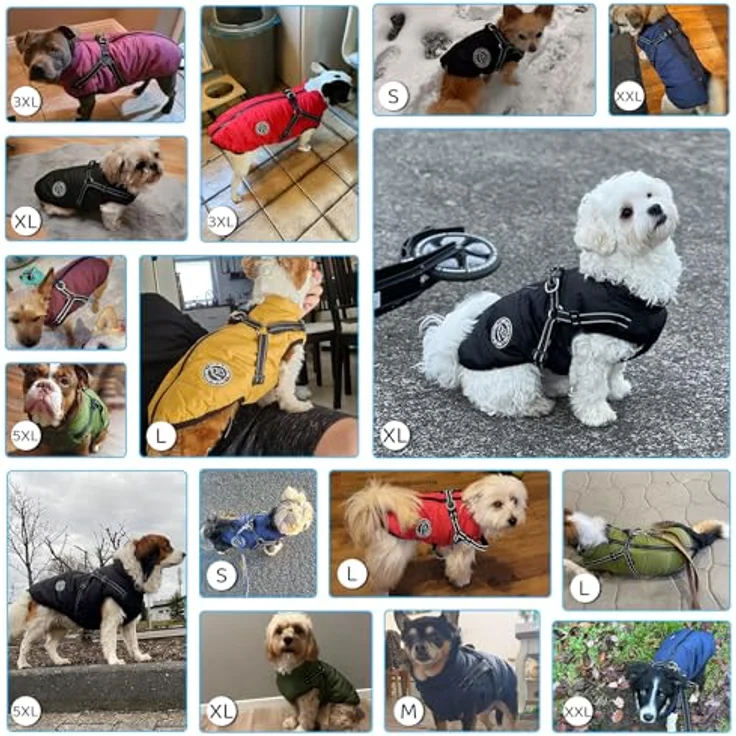Savlot Hundejacke Winterjacke, wasserdicht und reflektierend, ärmellos mit Reißverschluss und Brustgurt - Lila, XS – Bild 4
