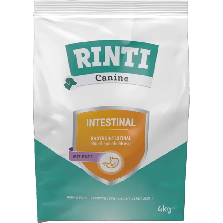 Rinti Canine Hunde-Trockenfutter Intestinal, 4kg, mit Vitaminen und wertvollen Nährstoffen für alle Lebensphasen