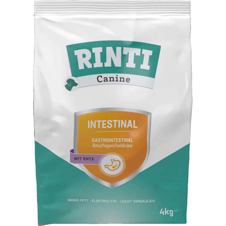 Rinti Canine Hunde-Trockenfutter Intestinal, 4kg, mit Vitaminen und wertvollen Nährstoffen für alle Lebensphasen