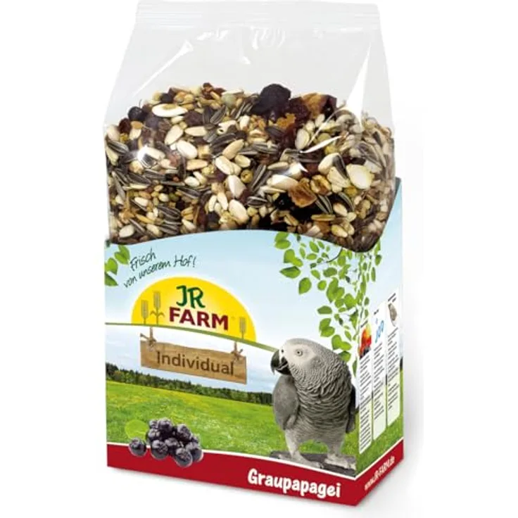 JR FARM Birds Individual Graupapagei, artgerechtes Vogelfutter mit hochwertigen Saaten, 950 g