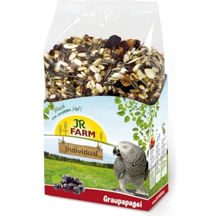 JR FARM Birds Individual Graupapagei, artgerechtes Vogelfutter mit hochwertigen Saaten, 950 g