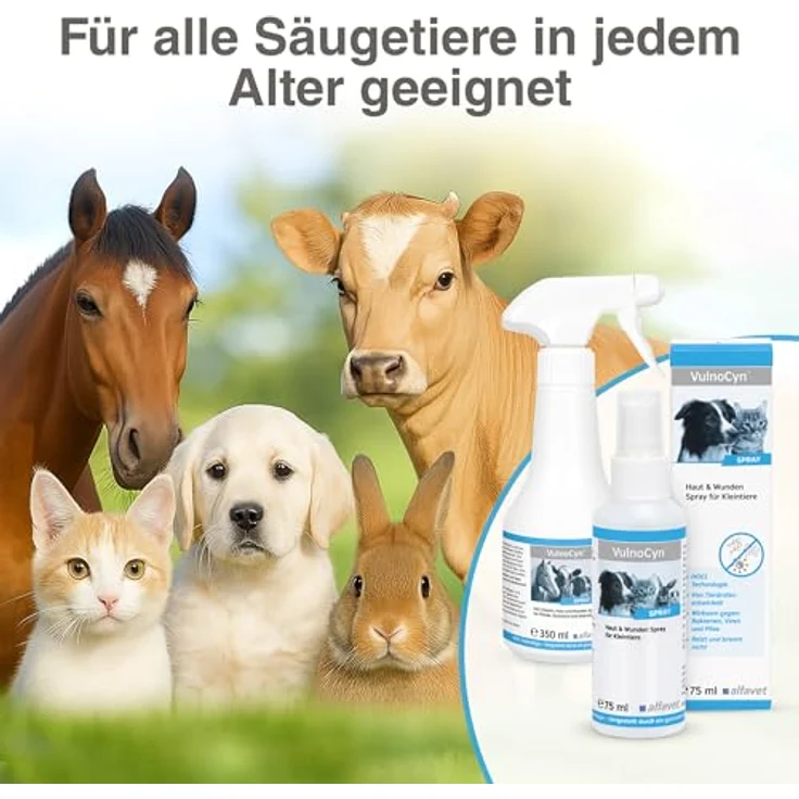 Alfavet VulnoCyn Spray 75 ml – Haut- und Wundspray für Hunde, Katzen & Kleinsäuger – antiseptisch gegen Bakterien, Viren & Pilze, alkoholfrei und pH-neutral – Bild 4