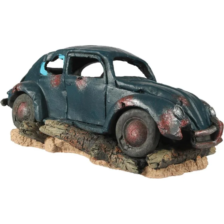 EBI Aqua Della Sunken Beatle, Aquarium Dekoration aus Polyresin, blau und rostrot, 34,5 x 16,9 x 13,5 cm, ungiftig für Süß- und Salzwasser