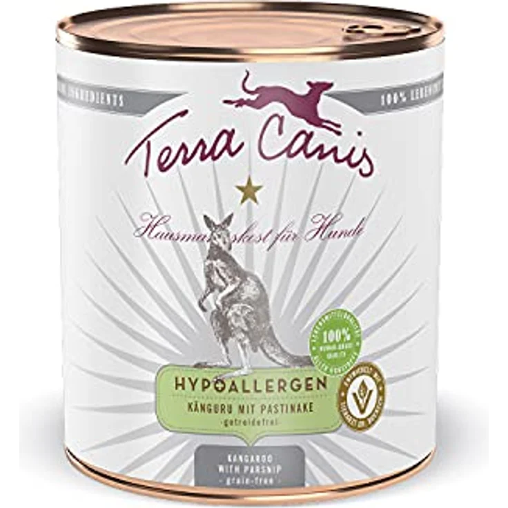 Terra Canis Känguru mit Pastinake, hypoallergen Nassfutter, 800g - 100% Lebensmittelqualität, getreide- und glutenfrei – Bild 1