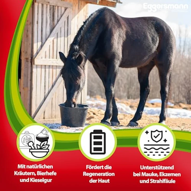 Eggersmann Mein Pferdefutter Profi Haut Kur 1 kg, Konzentrat mit Bierhefe, Kieselgur & Kräutern zur Unterstützung der Hautregeneration & Immunabwehr für Pferde & Ponys – Bild 2
