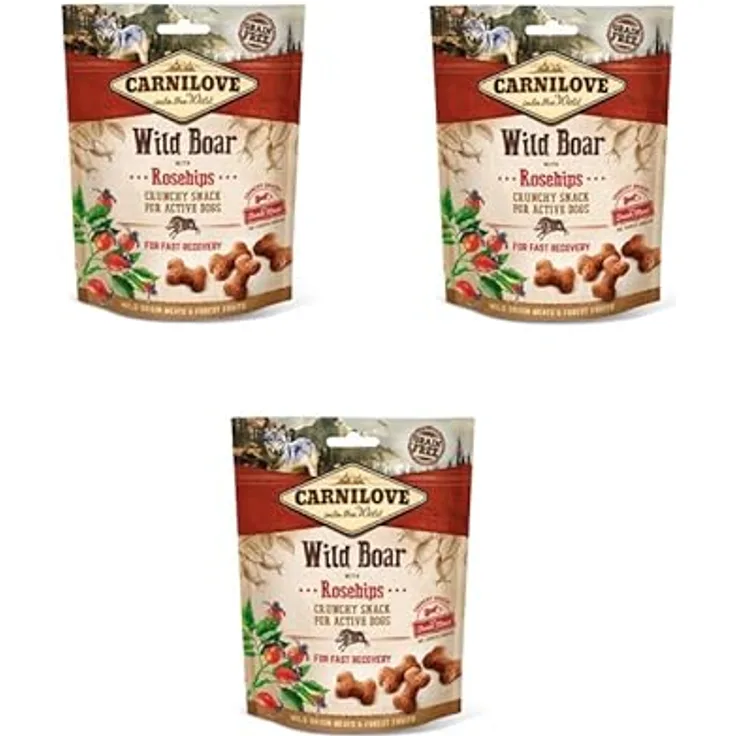 Carnilove Dog - Crunchy Snack - Knuspriger Hundesnack mit Wildschwein und Hagebutten, 200g