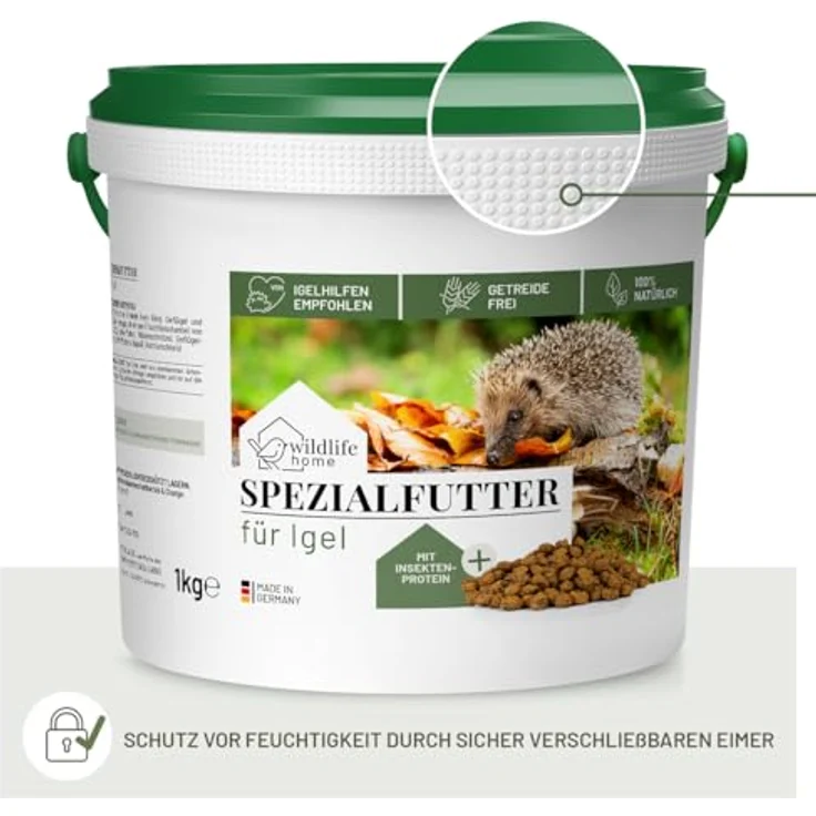 WILDLIFE HOME Igelfutter, Getreidefreies Trockenfutter mit Insektenprotein, 1kg, von Igelhilfen empfohlen – Bild 5