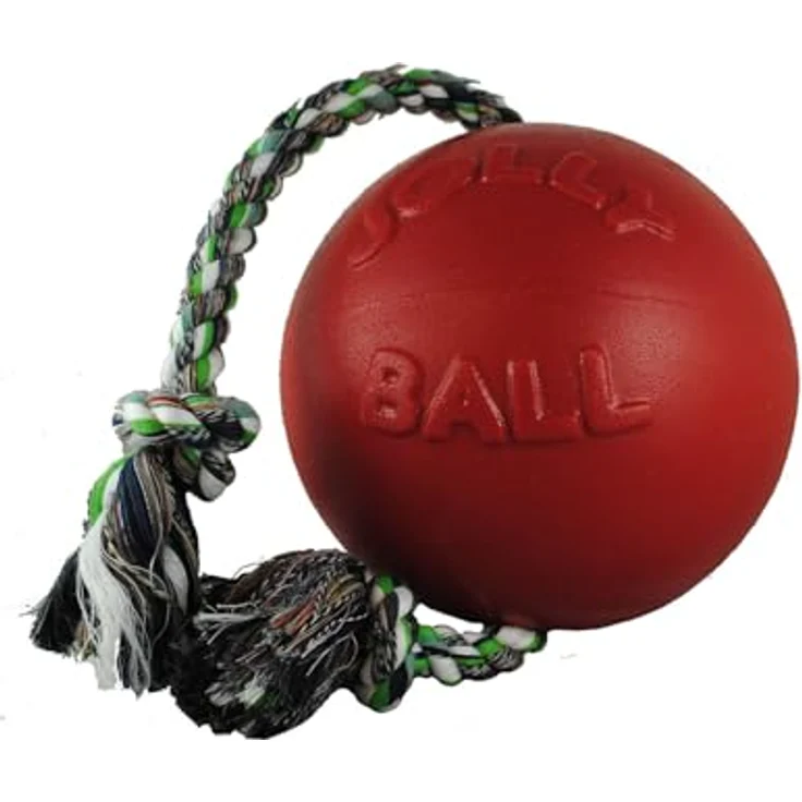 Jolly Pets Romp-n-Roll, Hundespielzeug mit Seil, langlebig und schwimmfähig für Outdoor-Aktivitäten – Bild 2