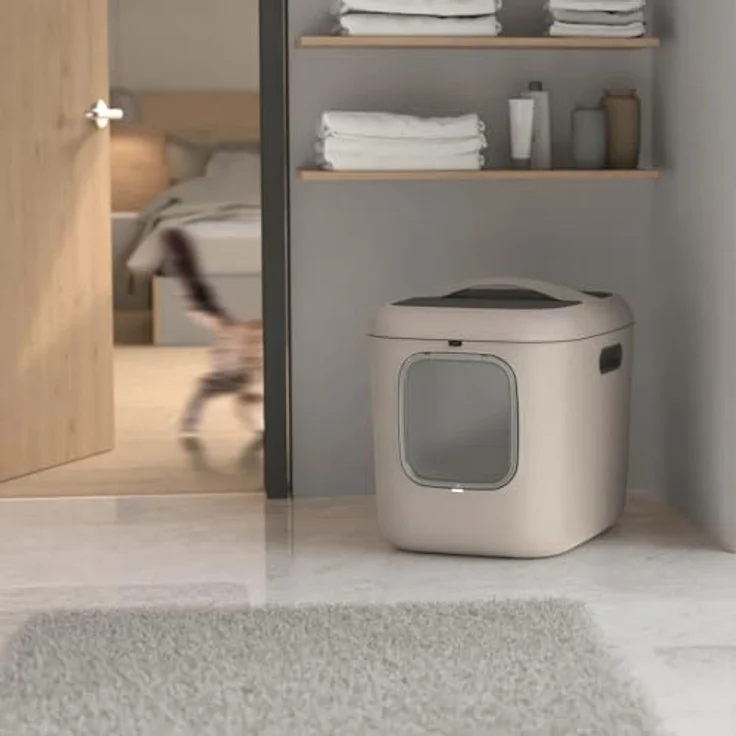 Rotho Katzentoilette BIALA XL, offenes Katzenklo für große Katzen und Mehrkatzenhaushalte, mit Kohlefiltern und ergonomischem Griff – Bild 5