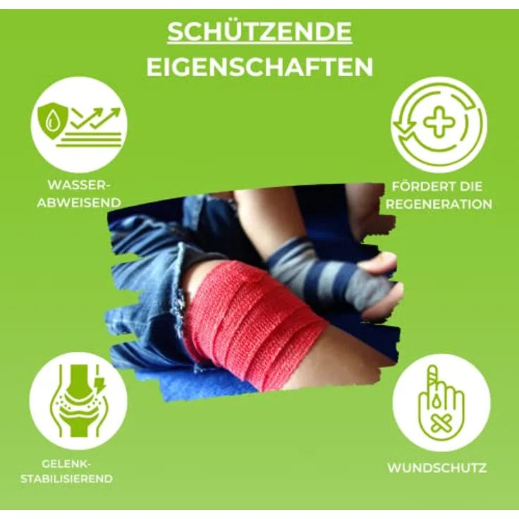 LisaCare Selbstklebende Bandagen, 2 Rollen 5cm breit, selbsthaftend & elastisch für Kinder, riesige Farb- & Motivauswahl, Auto blau – Bild 2