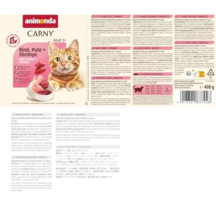 Animonda Carny Nassfutter Katze Adult, Mixpaket Fleischauswahl 12x400 g, ohne Zucker und Konservierungsstoffe, für Katzen von 1-6 Jahren – Bild 9
