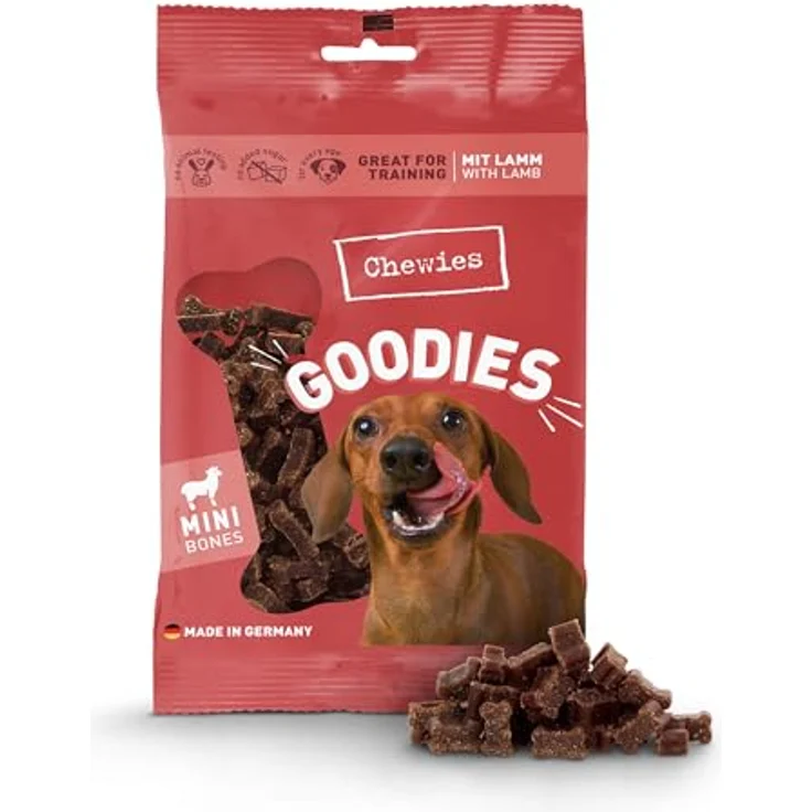 Chewies Goodies Mini Lamm, 125g Hundesnack für anspruchsvolle Hunde, geeignet für alle Lebensphasen – Bild 1