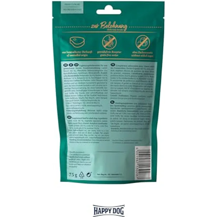 Happy Dog 60700 Meat Snack Lüneburger Heide, getreidefreies Lammfleisch-Leckerli für sensible Hunde, 75 g Inhalt – Bild 4