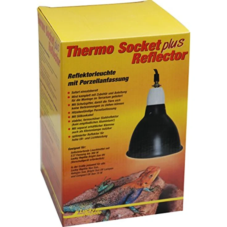 Lucky Reptile Thermo Socket+Reflektor klein, E27-Porzellanfassung, schwarzer Stahlreflektor mit Schutzgitter, bis 300W – Bild 1