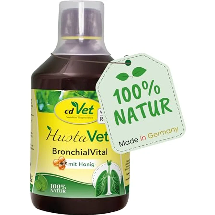 cdVet BronchialVital 500 ml, flüssiges Ergänzungsfuttermittel zur Unterstützung der Atemwege und Immunabwehr für Hunde und Katzen mit BIO-Kräutern – Bild 1