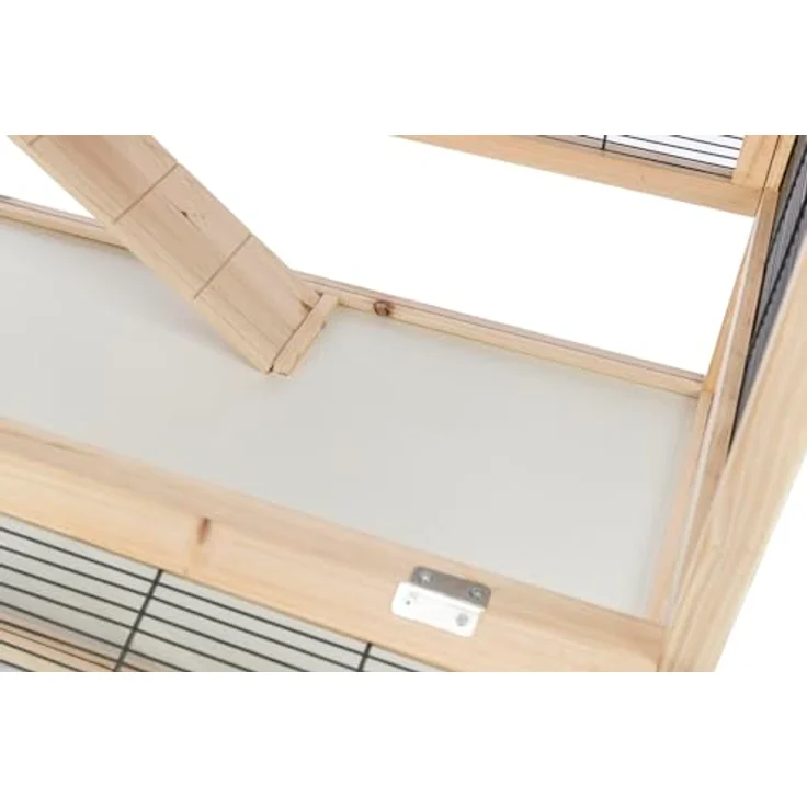 Trixie Mäuse Nagerheim mehrstöckig, geräumiger Kleintierkäfig mit 3 Plattformen und Acrylscheibe, natur, L 100 x B 50 x H 80 cm – Bild 5