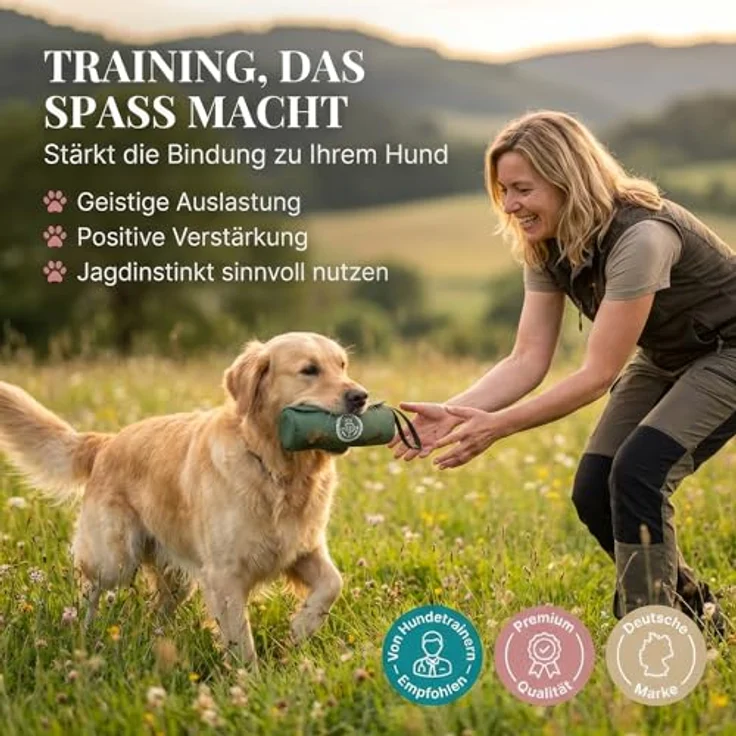 HUND IST KÖNIG Futterdummy klein, Apportierbeutel für Hunde mit 0,7L Fassungsvermögen, inkl. Trainings-eBook für alle Hunderassen – Bild 2