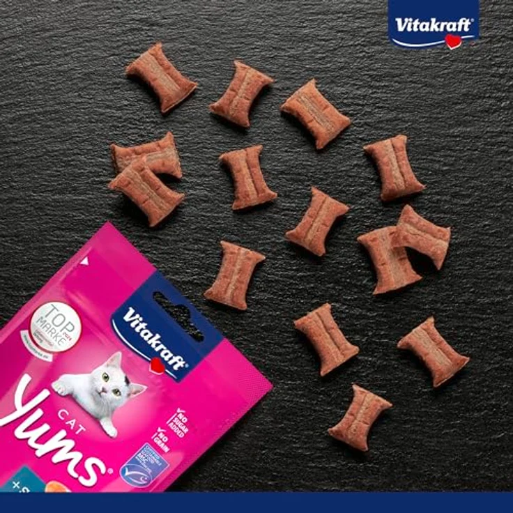 Vitakraft Cat Yums Lachs, zuckerfreie Katzensnacks, 3x40g, im Ofen gebacken – Bild 2