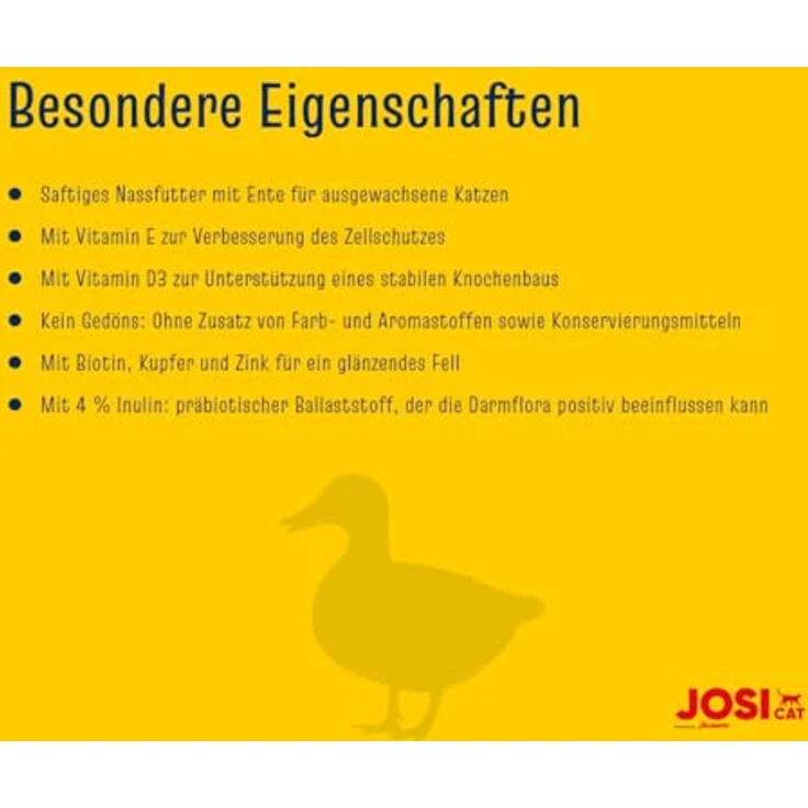 JosiCat Paté mit Ente (32 x 100 g) | Premium Nassfutter für ausgewachsene Katzen | getreidefrei | mit Vitaminen D3 & E | Made in Germany – Bild 4