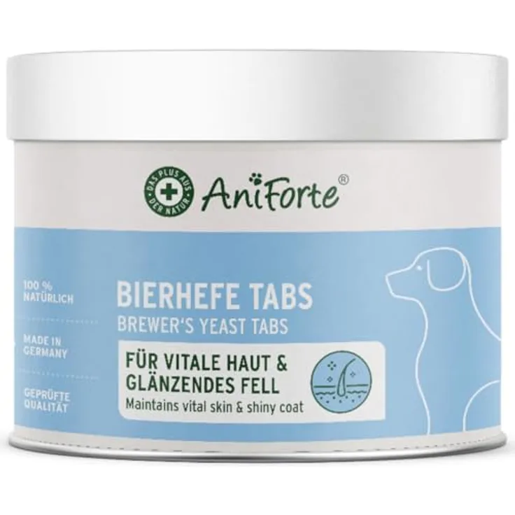 AniForte Bierhefe Tabs, 500 Stück (260g) - Hochwertige Hunderation mit natürlicher Pflanzenpower für gesundes Fell und Haut