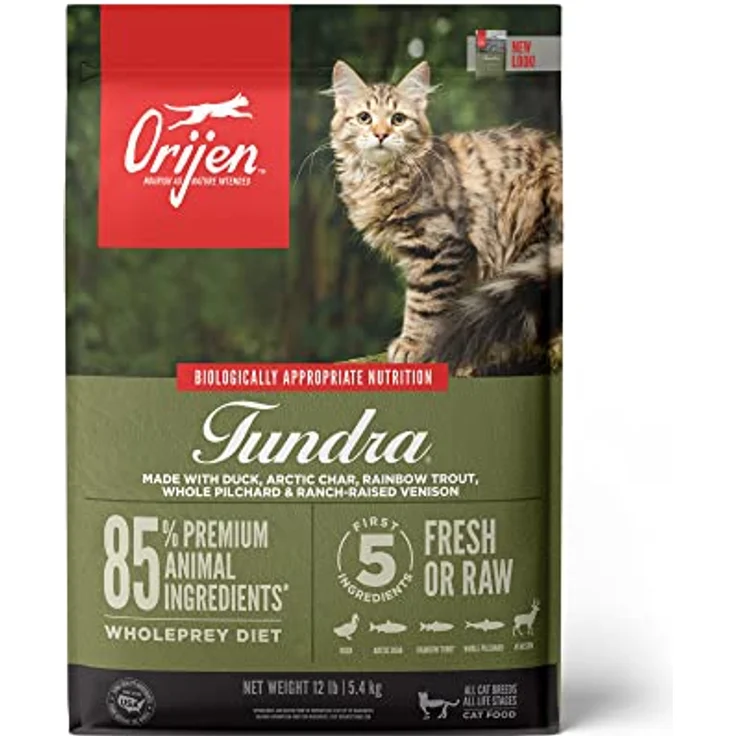 Orijen Tundra, Katzenfutter 5,4 kg mit 85% tierischen Zutaten und „Ganze-Beute“-Prinzip – Bild 1