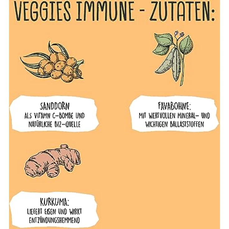 VEGDOG Veggies Immune, hypoallergener Hundesnack (10 x 125 g) | Getreidefrei, veganer Trainingssnack für starkes Immunsystem mit Kartoffel und Sanddorn – Bild 5