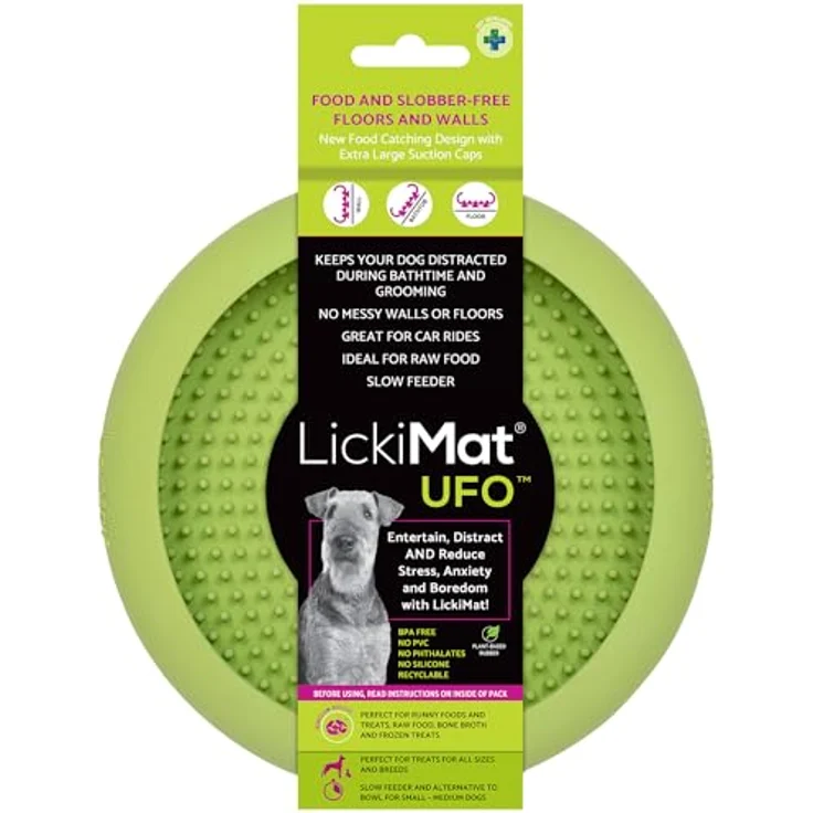 LickiMat Antischlingnapf UFO - Leckmatte für Hunde Slowfeeder ø 19 cm, Naturkautschuk, verschiedene Farben – Bild 2