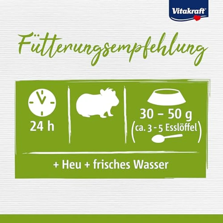 Vitakraft Vita Special Adult, Hauptfutter für Meerschweinchen mit Kräutern und Gräsern, geringer Calciumgehalt, ohne Zucker und Getreide, 600g – Bild 5