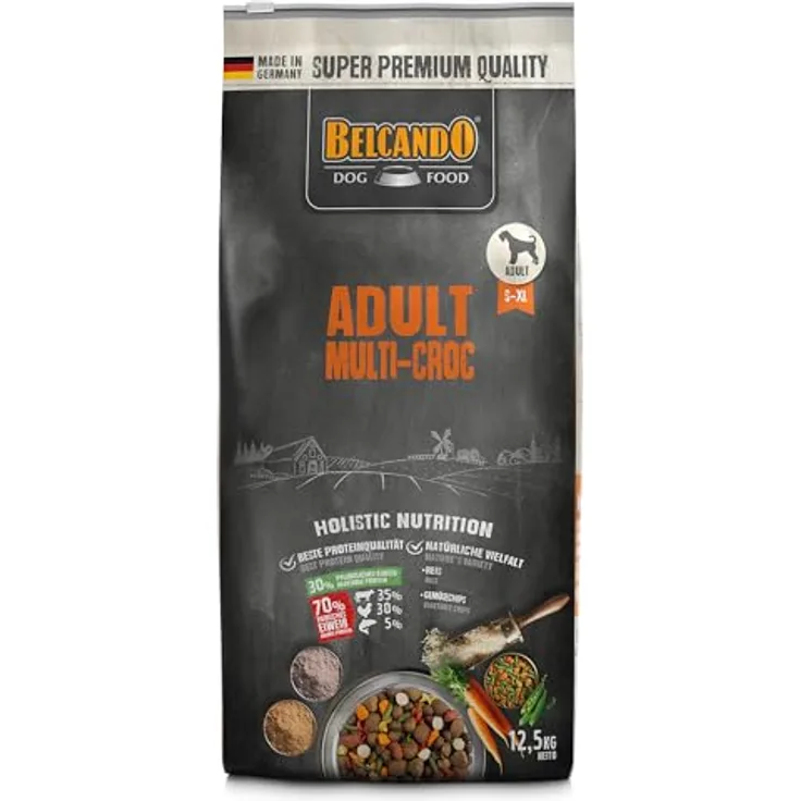 Belcando Adult Multi-Croc, Hunde-Trockenfutter für ausgewachsene Hunde mit normaler Aktivität, 12,5kg