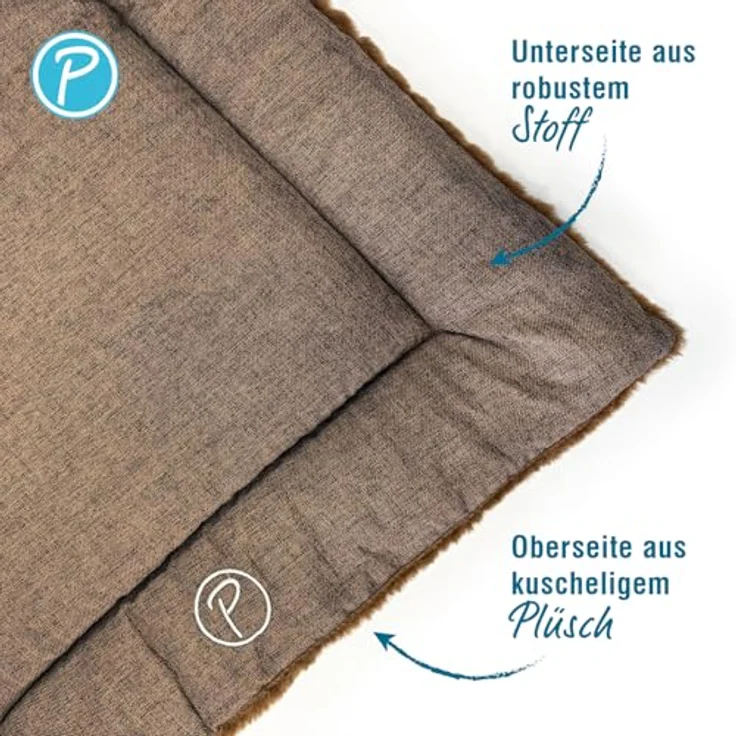 Petlando Decke Daisy, Hundedecke in braun, Größe S - 60 x 45 cm, kuschelig und bequem für Zuhause und unterwegs – Bild 3
