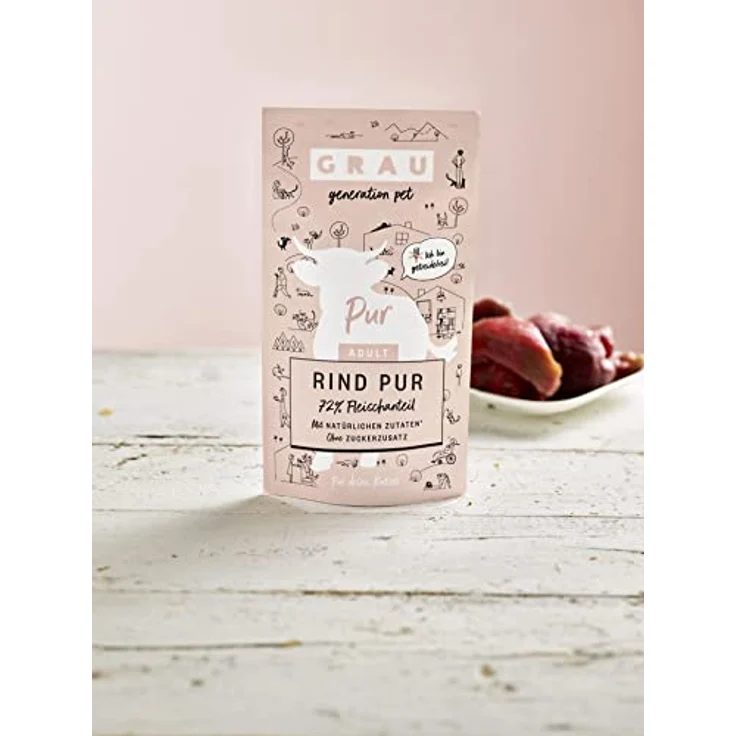 GRAU Nassfutter für Katzen - Rind pur, Monoprotein, 16er Pack (16 x 125 g) für adulte Katzen – Bild 3