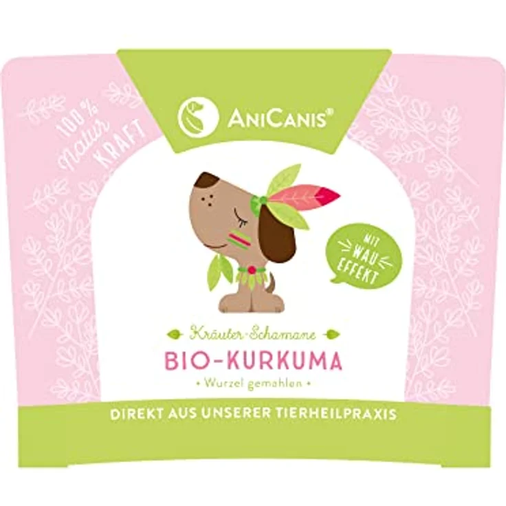 AniCanis Bio Kurkuma gemahlen für Hunde, 100% veganes Kurkumapulver zur Unterstützung von Immunsystem, Magen & Darm, 125g – Bild 3
