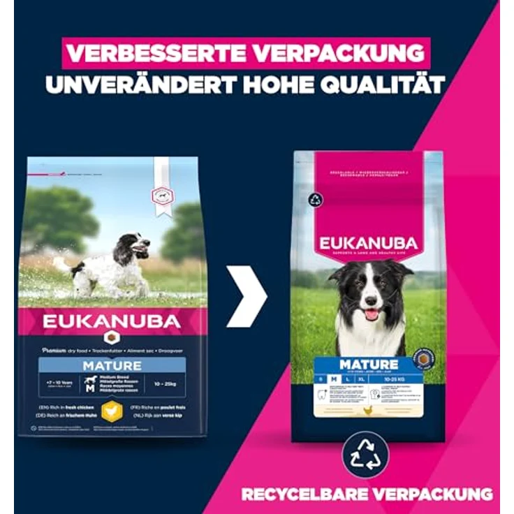 Eukanuba Hundefutter mit frischem Huhn, Premium Trockenfutter für mittelgroße Rassen, ideal für reife Hunde, 15 kg – Bild 4