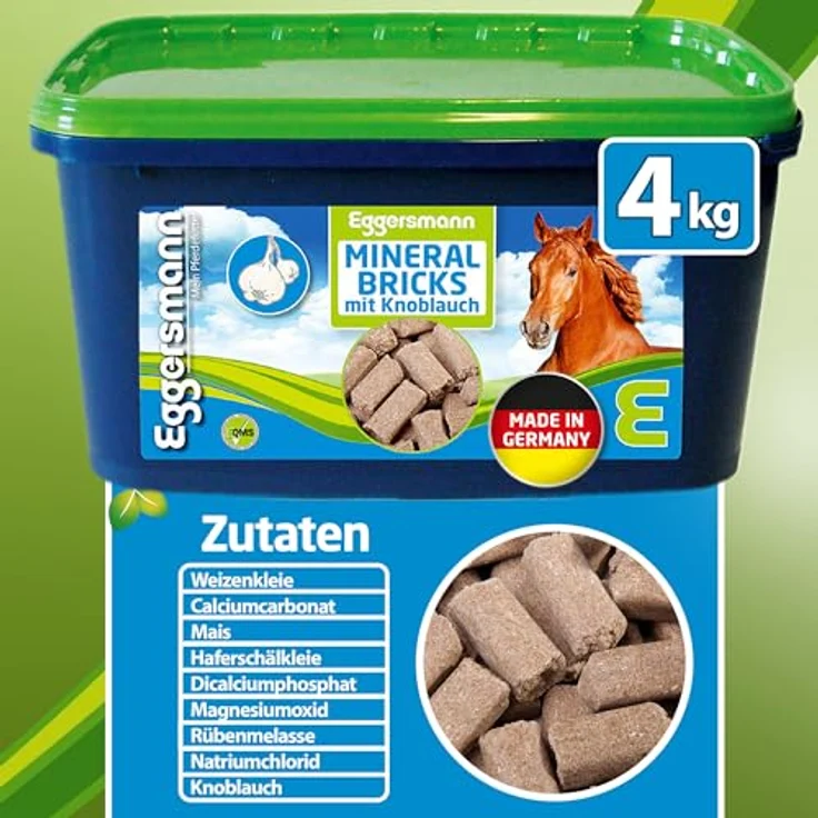 Eggersmann Mein Pferdefutter Mineral Bricks 4 kg - Mineralfutter mit Vitaminen und Mineralstoffen zur Stoffwechselunterstützung - Mit Knoblauch für Fliegenabwehr – Bild 5