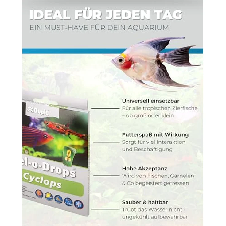 Dupla Gel-O-Drops Cyclops I 12 x 2 g, Geleefischfutter mit Ruderfußkrebsen, leicht dosierbares und nährstoffreiches Aquarienfutter, ungekühlt lagerbar – Bild 4