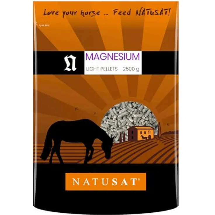 Natusat Magnesium light Pellets, Pferdefutter zur Unterstützung von Nerven und Muskulatur, 2500 g