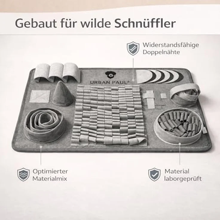 URBAN PAUL Schnüffelteppich Explore, Schnüffelmatte mit 3 Schwierigkeitsstufen, waschbar und robust für Hunde – Bild 5